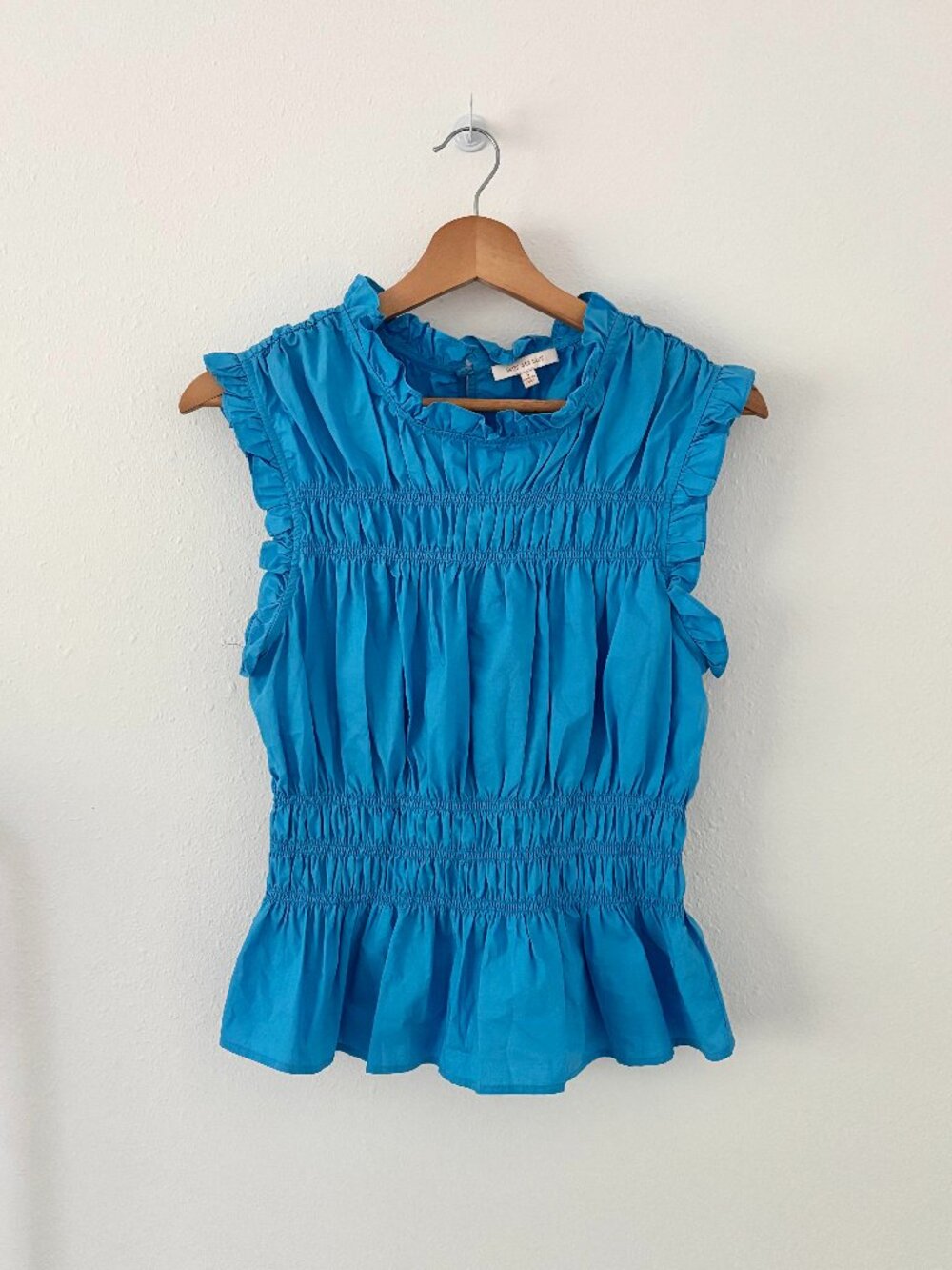 Skies Are Blue Smocked Tank Bright Blue